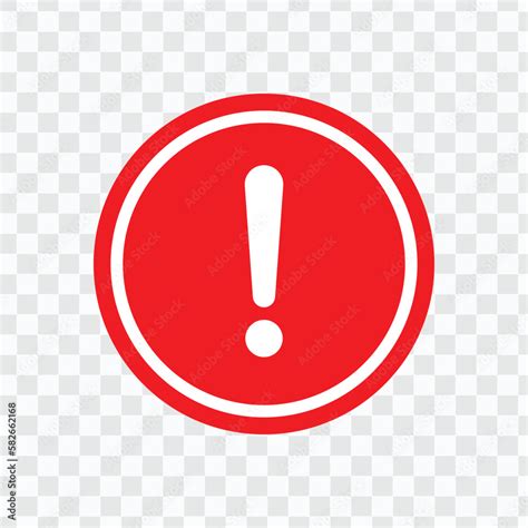 warning icon vector illustration  red icon isolated   transparent