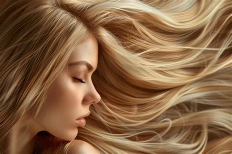 Premium Photo Beautiful Woman With Straight Long Shiny Blonde Hair Beauty And Hair Care Concept