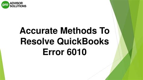 PPT How To Deal With QuickBooks Error 6010 PowerPoint Presentation