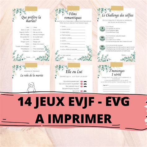 14 Jeux Enterrement De Vie De Jeune Fille à Imprimer EVJF Etsy Canada