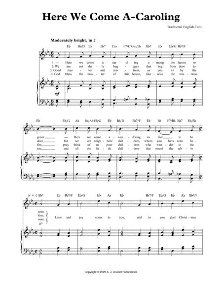 Here We Come A Caroling Arr Mark Phillips By Traditional Sheet Music