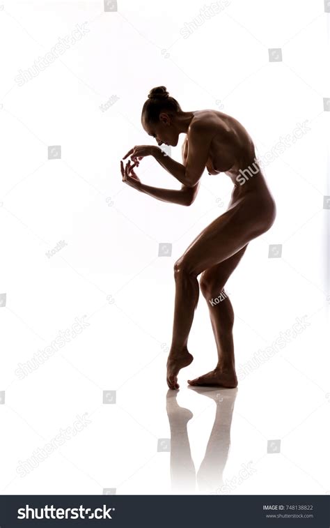 Naked Woman Posing Against White Background Stock Photo Shutterstock