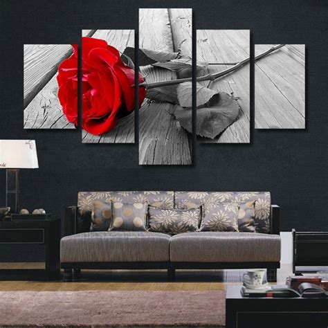 15 The Best Black And White Wall Art With Red