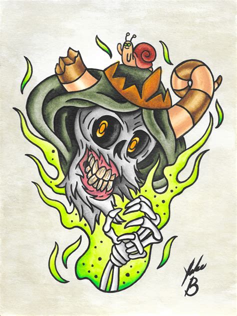 Traditional Adventure Time Lich Painting Tattoos By Jake B