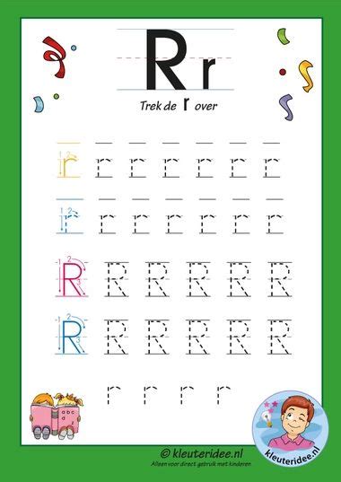 Pakket Over De Letter R Blad 7 Trek De Letter R Over Letters