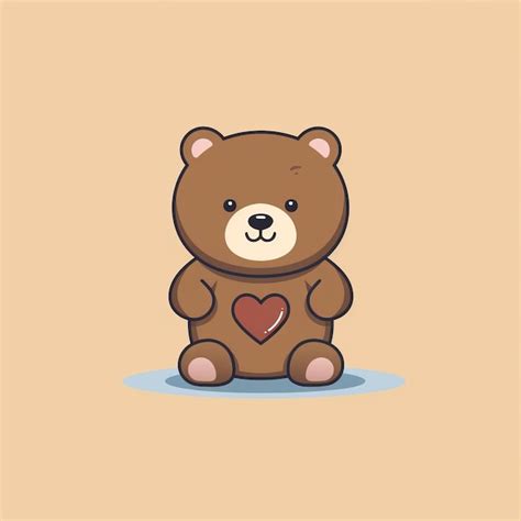 Premium Photo A Cute Brown Teddy Bear With A Heart On Its Chest