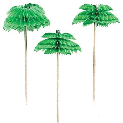 12 Palm Tree Honeycomb Picks Cocktail Picks Tropical Palm Food Sticks