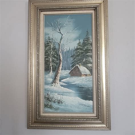 Phillip Cantrell Signed Oil Painting Winter Nature Woodland Landscape