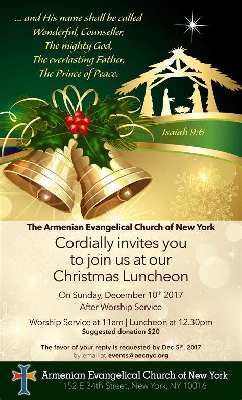 The Armenian Evangelical Church of NY – Christmas Luncheon