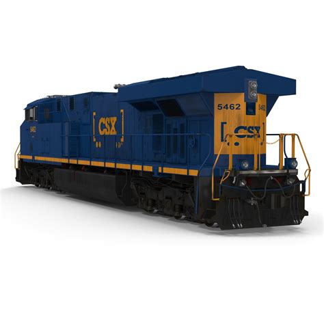 locomotive es40dc csx blue 3d obj