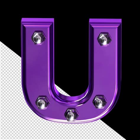 Premium PSD | Purple symbol with bolts letter u
