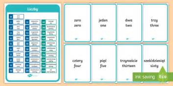 Polish Numbers A4 Display Poster Englishpolish Language