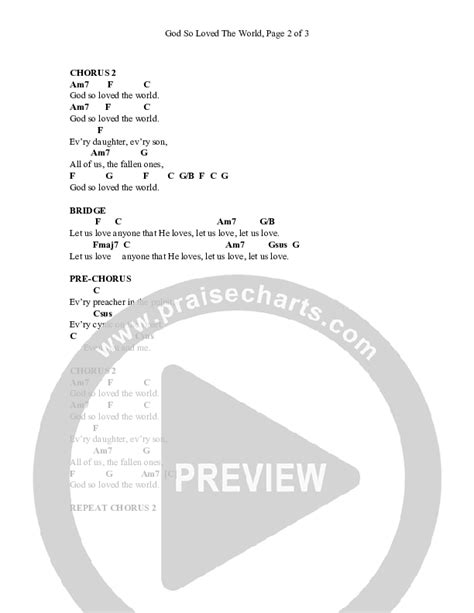 God So Loved The World Chords PDF (Charles Billingsley) - PraiseCharts