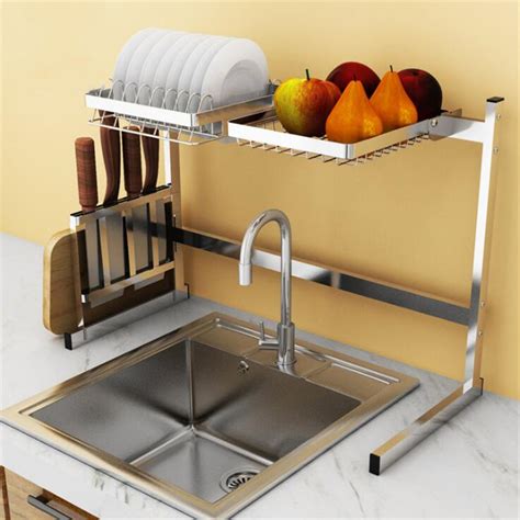 Stainless Steel Kitchen Shelf Rack Plate Dish Rack Drying Drain Storage