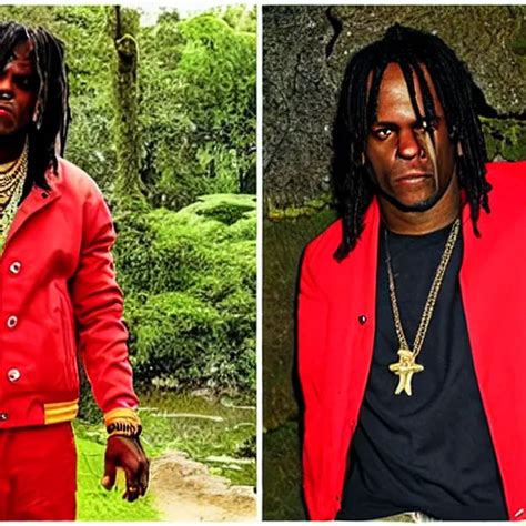 The Rapper Chief Keef Wearing A Red Jacket And Stable Diffusion