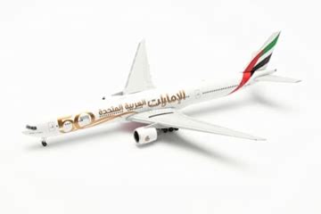 Herpa Emirates Boeing 777 300ER UAE 50th Anniversary A6 EGE Modell