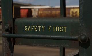 Safety First | "Safety First" reminder on the ladder of a ra… | Flickr