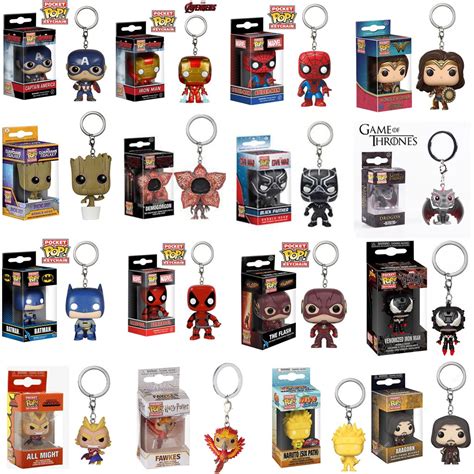 Chaveiro Funko Pop Marvel Spider Man Wonder Woman Flash Batman Cyborg