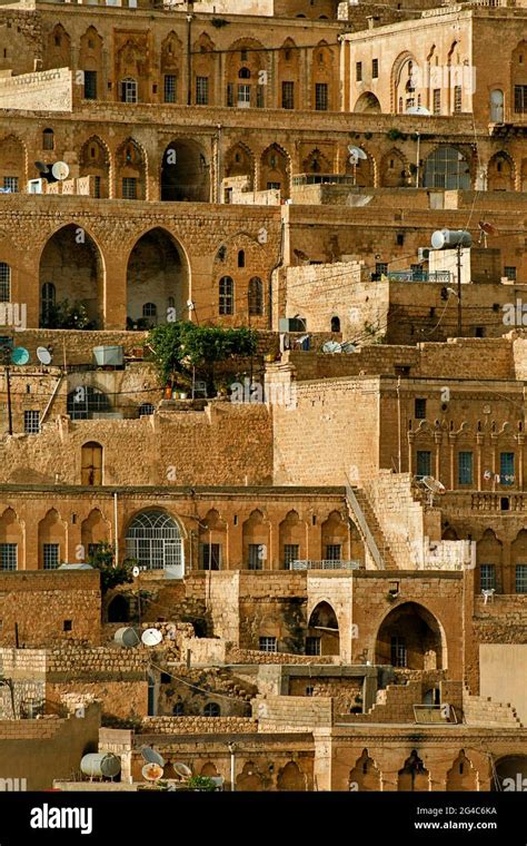 View Over The Historic Houses In The Old City Of Mardin Turkey Stock