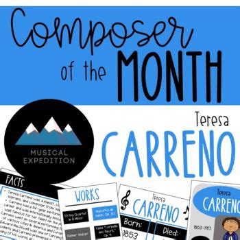 Female Composer Of The Month Teresa Carreno Bulletin Board Bulletin