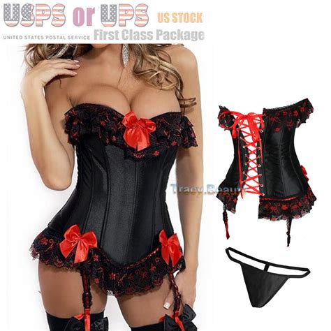 Women Basic Lace Up Boned Plus Size Corset Bustier Waist Training Sexy Lingerie Ebay