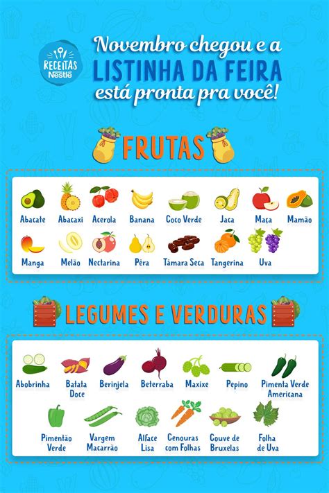 Frutas Legumes e Verduras de Novembro Receitas Nestlé Lista de