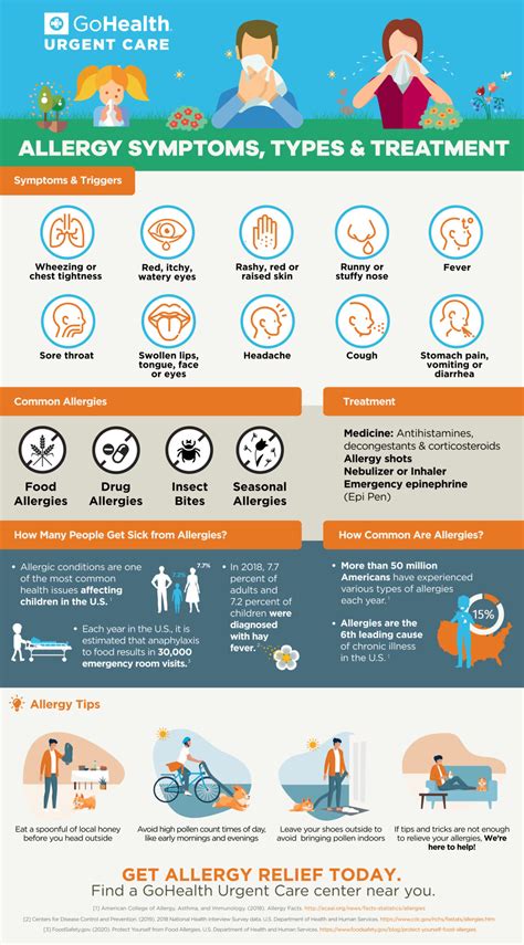 Allergy Symptoms Types Treatments Infographic