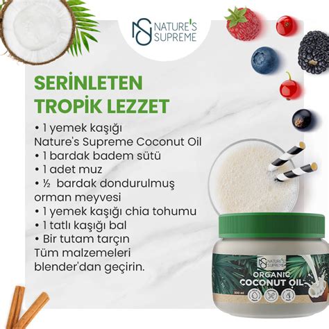 Nature s Supreme Organik Hindistan Cevizi Yağı 300 mL Vitaminler