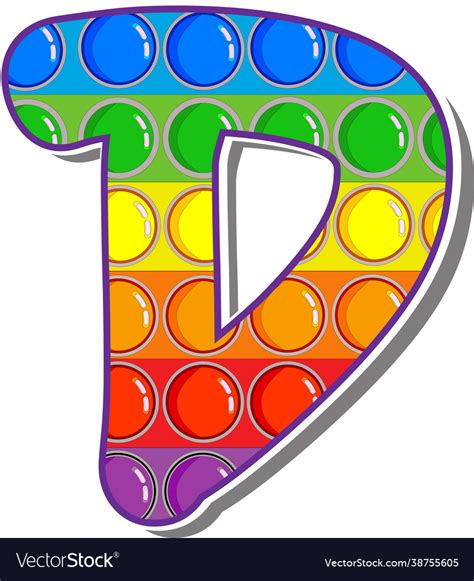 Letter D Rainbow Colored Letters In Form A Vector Image