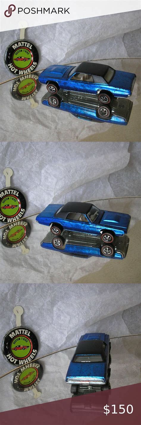 Hot Wheels Redline Custom T Bird Blue Pin US 1968