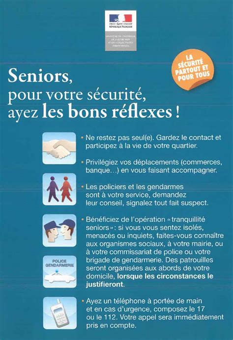 Séniors pour votre sécurité ayez les bons réflexes