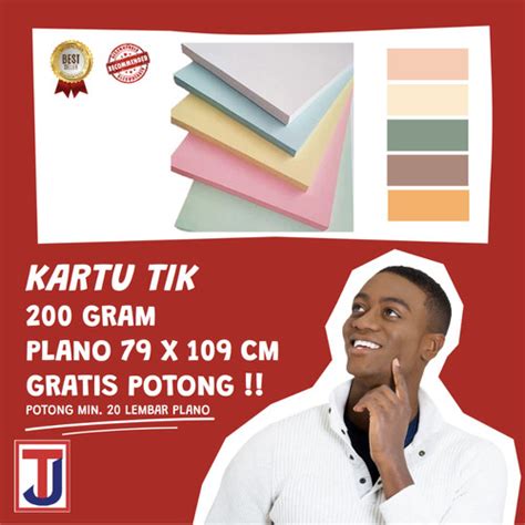 Jual Kertas Karton Hvs Kartu Tik Tebal Gram Ukuran Plano F A