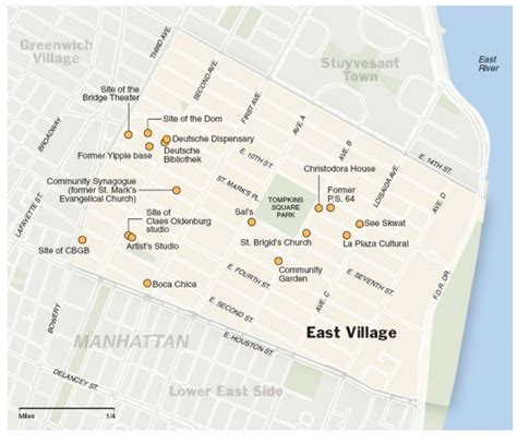 East Village walking tour map - manhattan new york • mappery