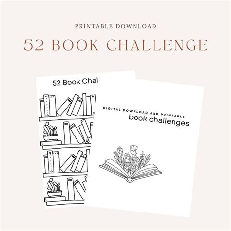 A4 Printable Download Book Tracker 52 Book Tracker Book Challenge