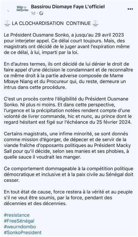 Nathalie Yamb On Twitter Pour Avoir Publi Ce Texte Le Sg Du Pastef