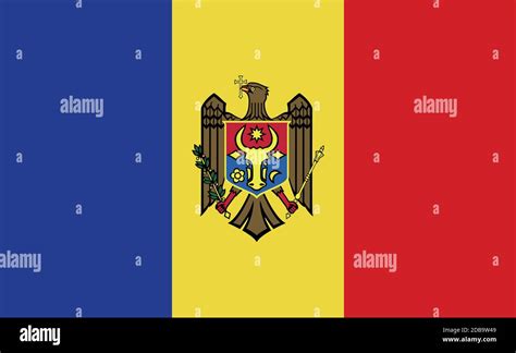 Moldova National Flag In Exact Proportions Vector Illustration Stock