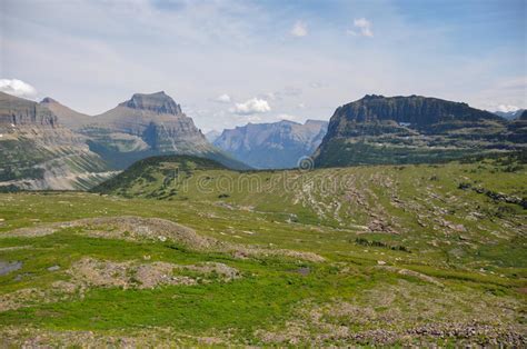 Hidden Lake Trail Glacier National Park Montana Usa Stock Image