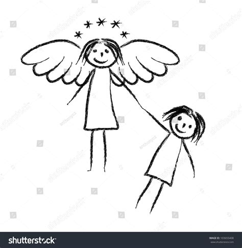 Drawing Angel Child Stock Vector (Royalty Free) 103655408 | Shutterstock