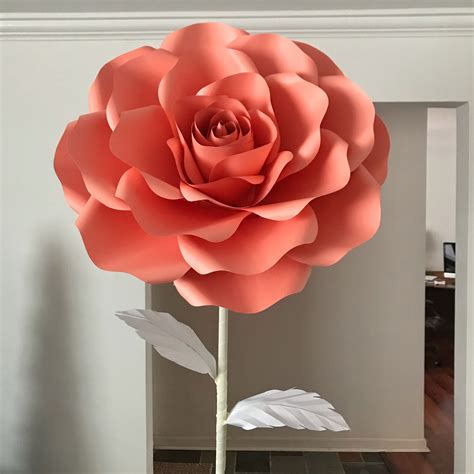 Free Large Rose Paper Flower Template Nismainfo