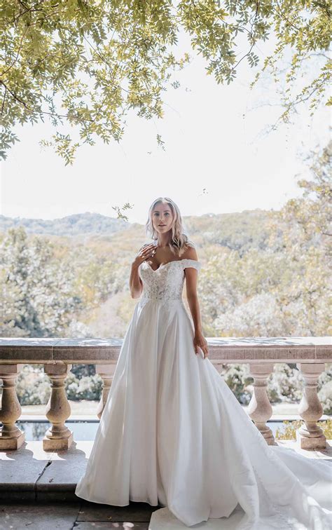 Sparkly Silk Ballgown Wedding Dress With Sweetheart Neckline