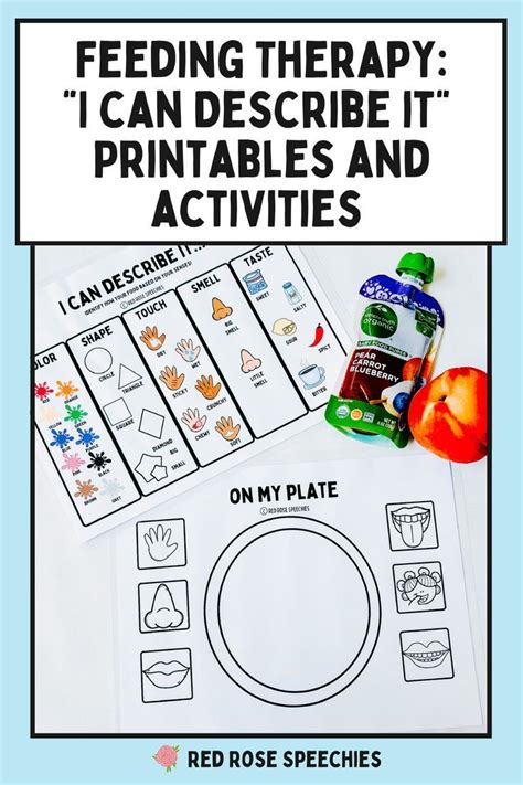 Feeding Therapy Visuals I Can Describe My Food Speech Ot Picky