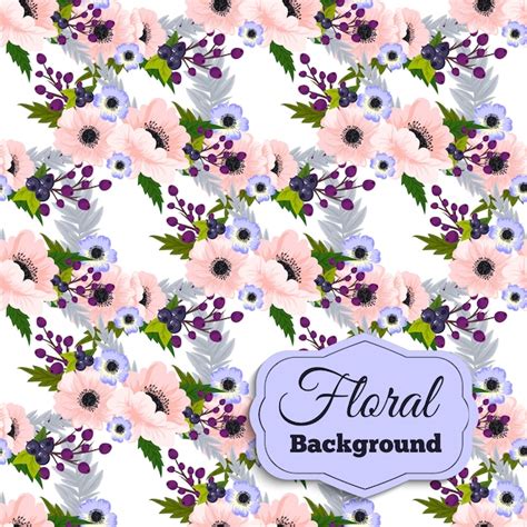 Fondo Con Patrón Floral Vector Gratis