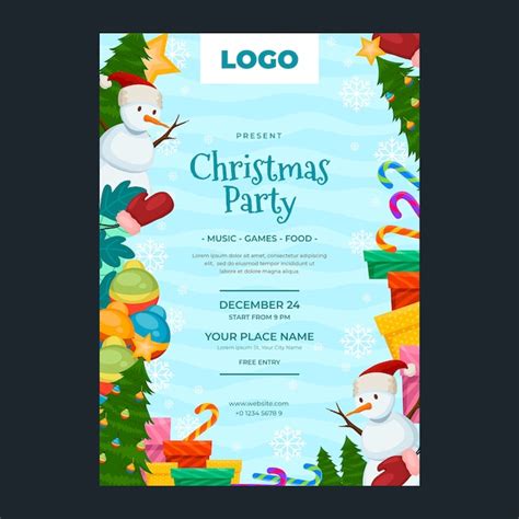 Premium Vector Christmas Season Celebration Vertical Poster Template