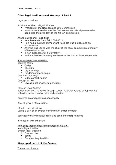 Laws 121 Lecture 15 Laws 121 Lecture 15 Other Legal Traditions And Wrap Up Of Part 1 Legal