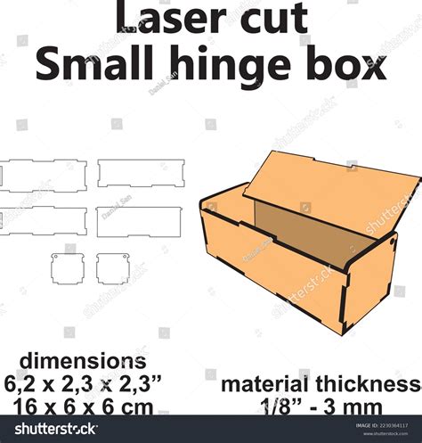 Small Hinge Box Template Laser Cutting Stock Vector Royalty Free