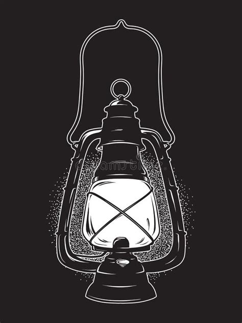 Kerosene Lantern Hand Drawn Lamp Stock Illustrations Kerosene