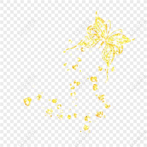 Golden Cartoon Style Love Gold Light Shining Flying Gold Powder Light