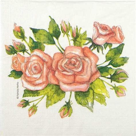 Single Paper Napkin Patrizia Netto Rose Garden Napkin Shop