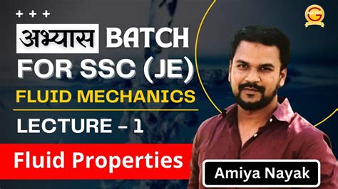 Lecture Fluid Mechanics Fluid Properties For Ssc Je Rrb Je