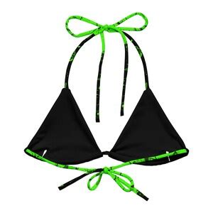 ACID NEON GREEN Fossil String Bikini Top Skeleton Punk Swimsuit Alternative Swimwear Floral